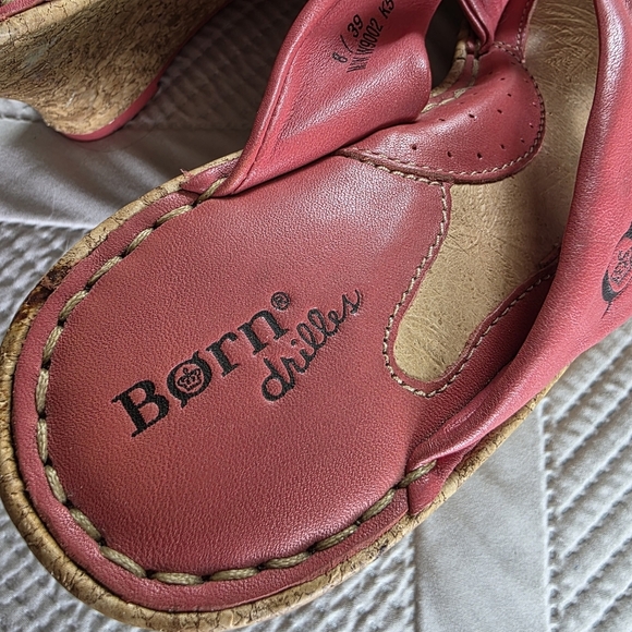 Born Women's Cork Wedge Leather Sandal, Size 8 - Picture 4 of 9